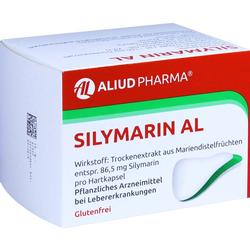 Die Verpackung zeigt ein pflanzliches Arzneimittel namens Silymarin AL.