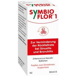 Weiße Verpackung der Symbioflor 1 Tropfen gegen Sinusitis und Bronchitis.