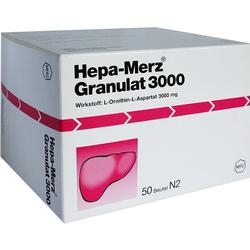 Weiße Packung Hepa-Merz Granulat mit rosa Leberbild.