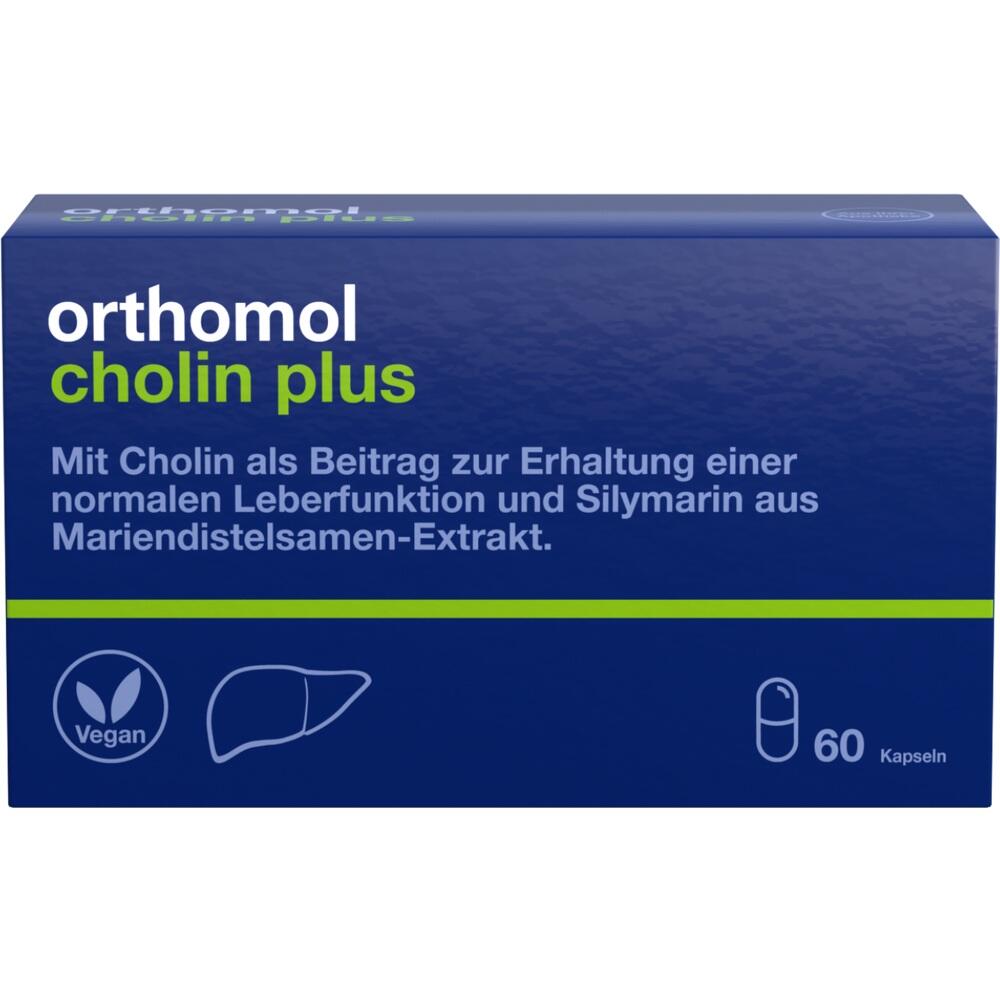 Eine blaue Packung mit 60 veganen Kapseln zur Unterstützung der Leberfunktion.