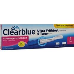 Verpackung eines Schwangerschaftstests der Marke Clearblue für frühe Erkennung.