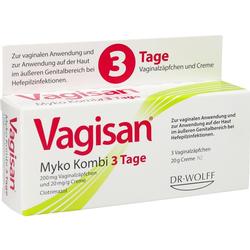 Eine Vagisan-Packung zur Behandlung von Hefepilzinfektionen.